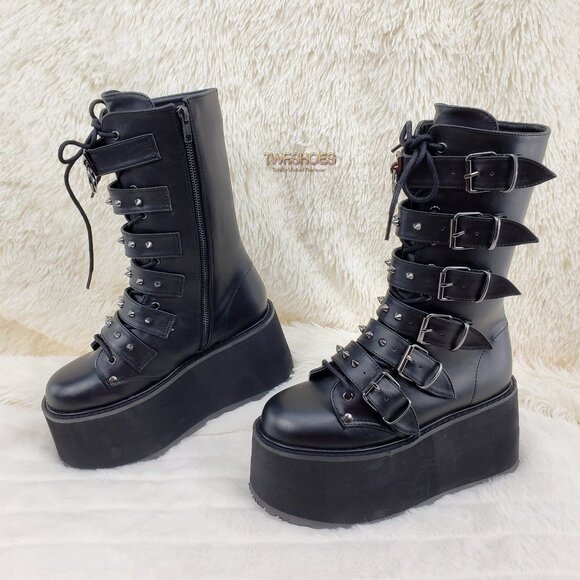 225 Multi Strap Goth Punk Rock 3.5" Platform Boots